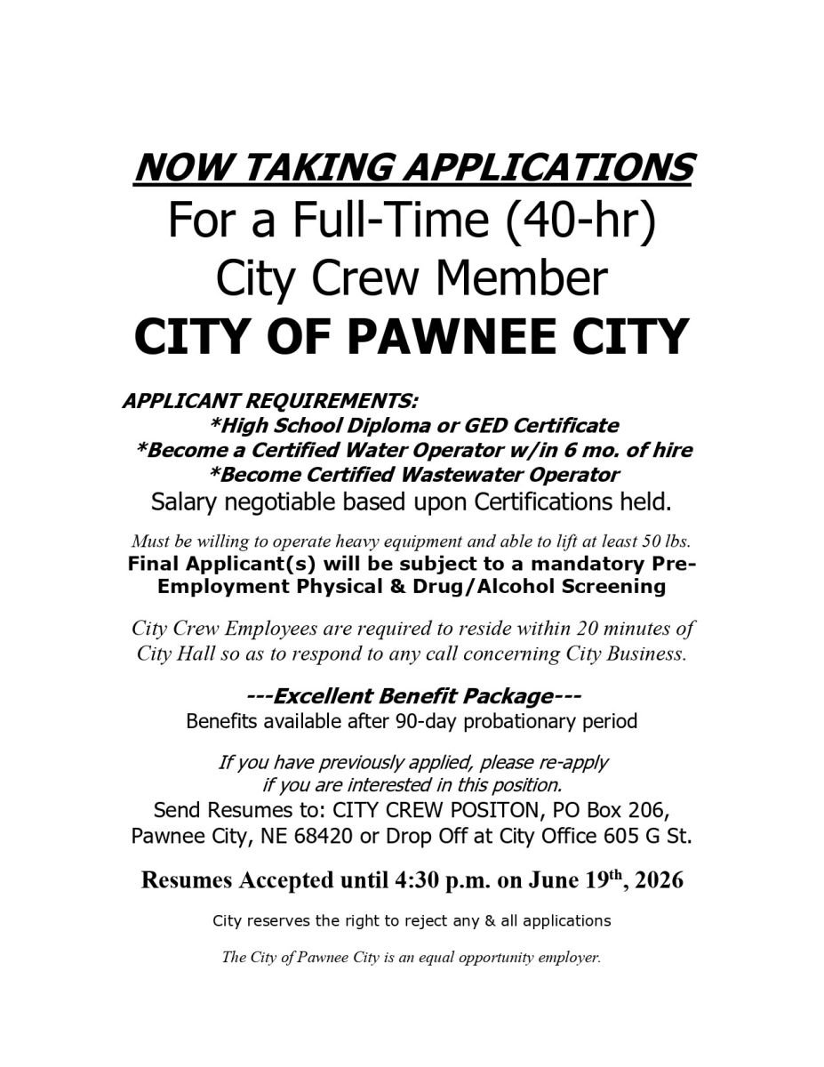 City Crew Position Poster